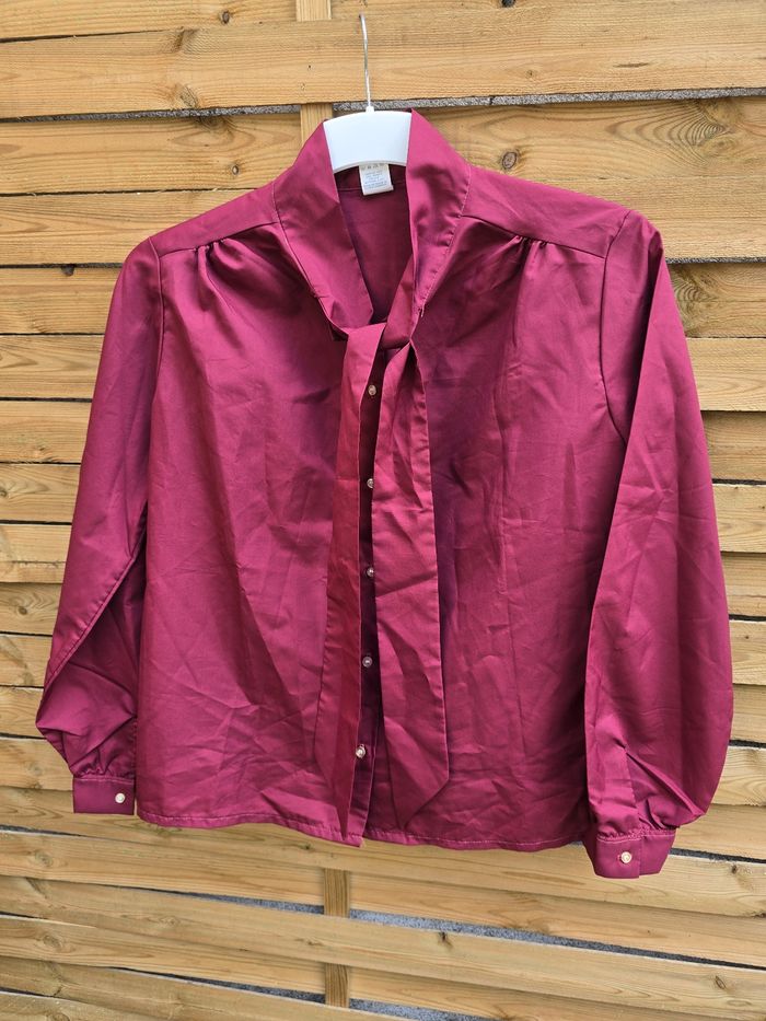 Chemisier col lavallière 🍒fabriqué en France Vintage🍒taille convient à un 42