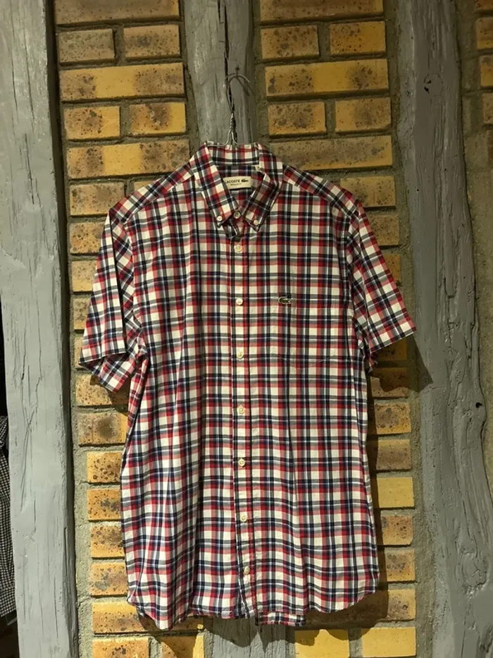 Chemise à carreaux manches courtes, Lacoste taille M