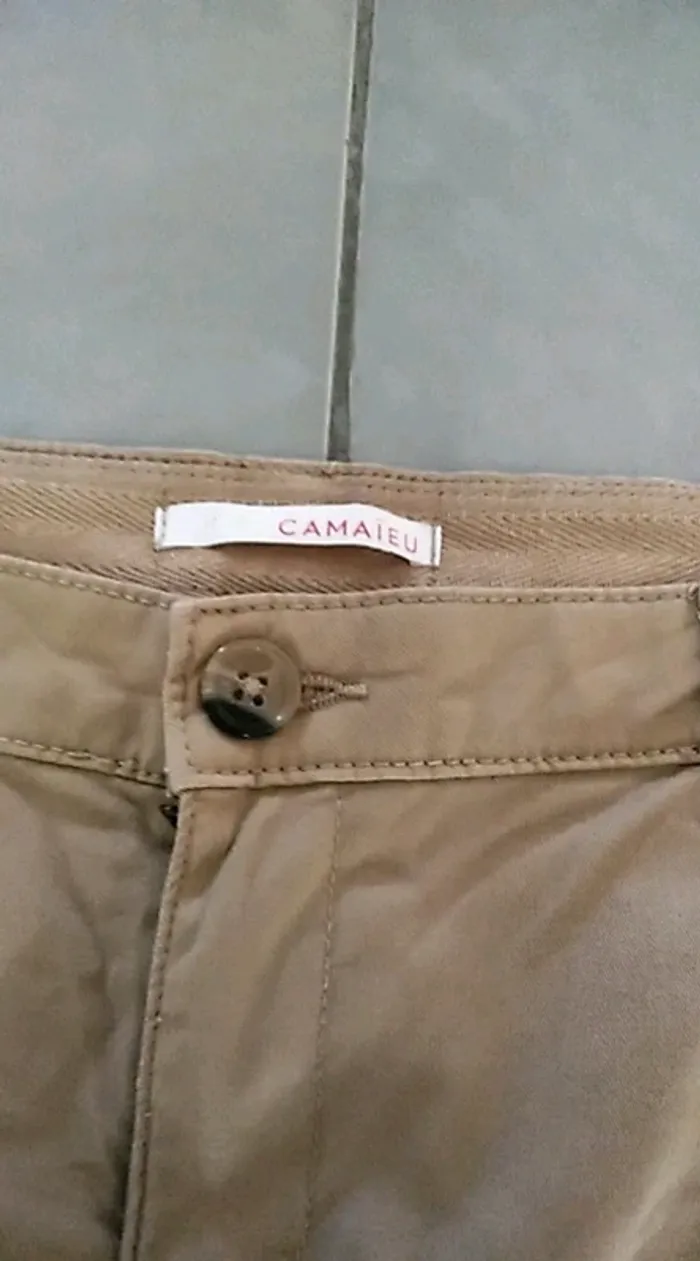 Pantalon beige Camaïeu taille 40 - photo numéro 3