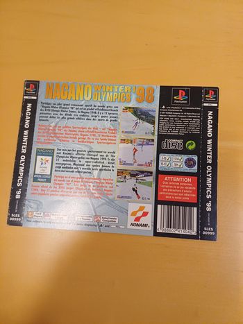 Jaquette arrière Nagano winter olympics '98 - PlayStation 1