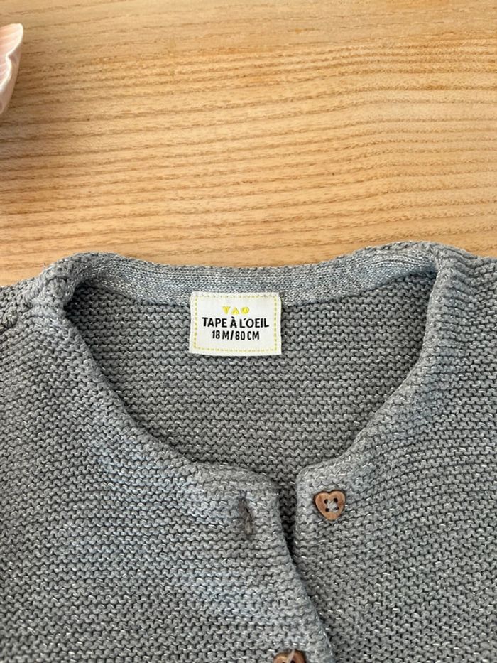 Gilet gris pailleté Tape à l’œil 18 mois - photo numéro 3