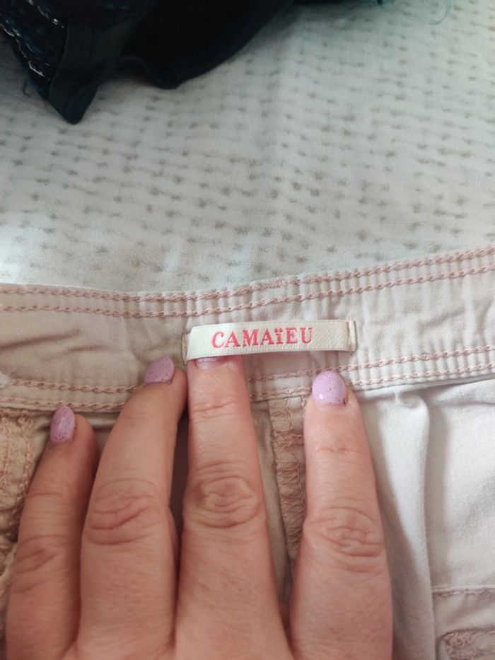 Pantalon pantacourt toile Camaïeu 36 - photo numéro 8