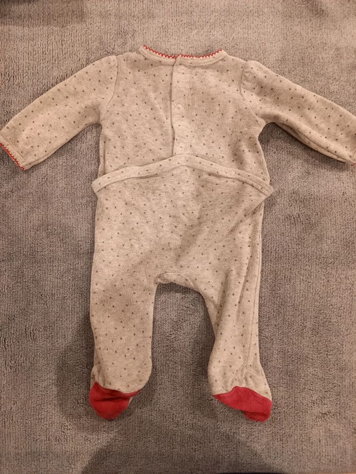 Pyjama dors-bien en velours Gémo 3mois - photo numéro 4