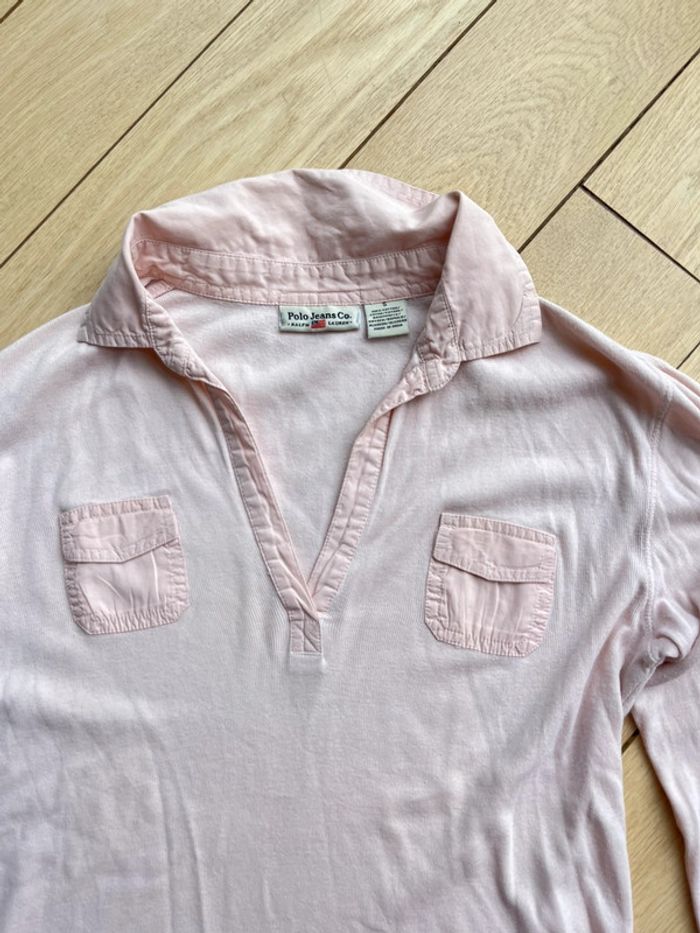 Tee shirt polo manches longues rose Ralph Lauren - photo numéro 9