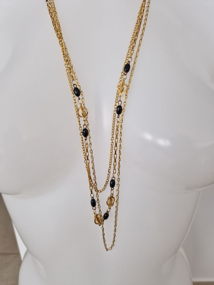 Collier  multi rang long doré - photo numéro 8