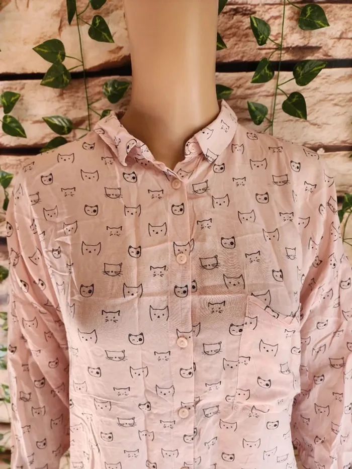 🌸Chemise Petits Chats 🌸Kiabi 🌸Taille 40🌸 - photo numéro 3