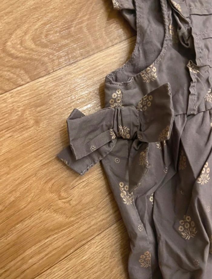 Barboteuse marron dorée fille 6M - photo numéro 4