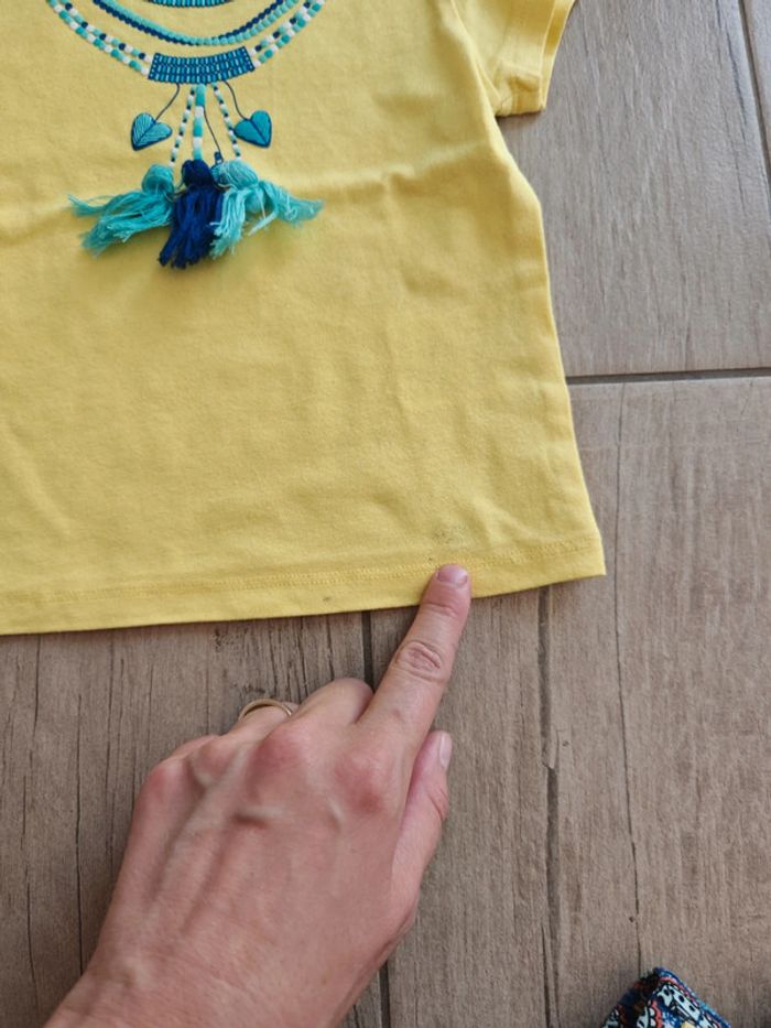 Ensemble d'été jupe et t-shirt jaune et bleu 3 ans - photo numéro 5