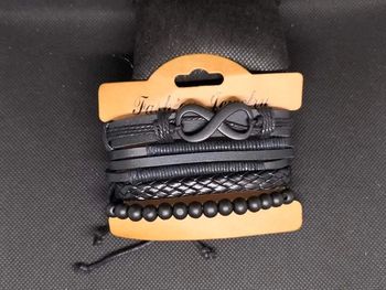 Lot de 4 bracelets noir
