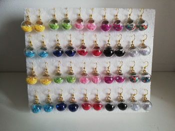 Lot de 20 paires de boucles d'oreilles boule en verre de Noël