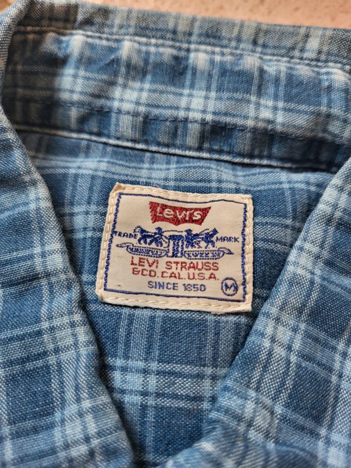 Chemise Levi's bleue à carreaux 100% coton - M - photo numéro 8