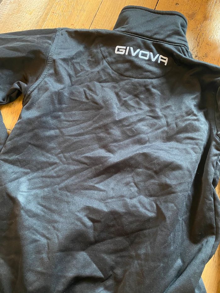 Haut survêtement foot noir gilet zippé XXS - photo numéro 2