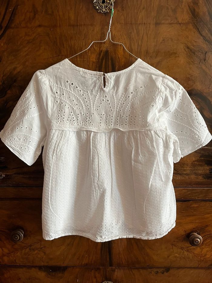 Blouse manches courtes broderie anglaise XS IKKS - photo numéro 5