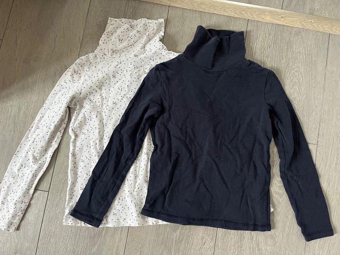 Lot 2 sous-pulls / hauts manches longues fille– taille 6 ans