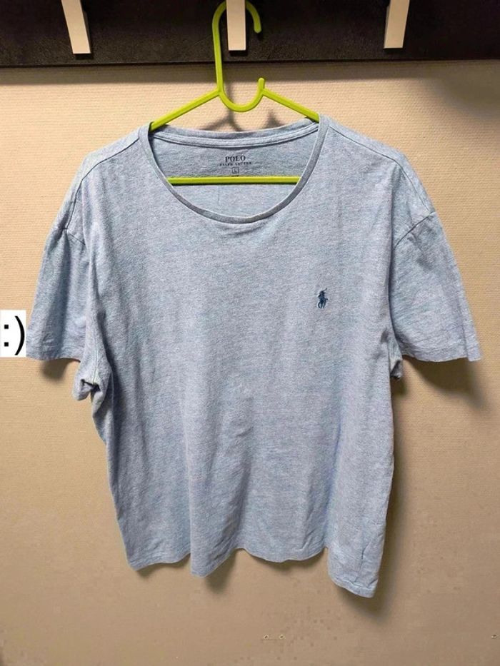T-shirt Ralph Lauren Bleu Chinée – Taille L - photo numéro 2
