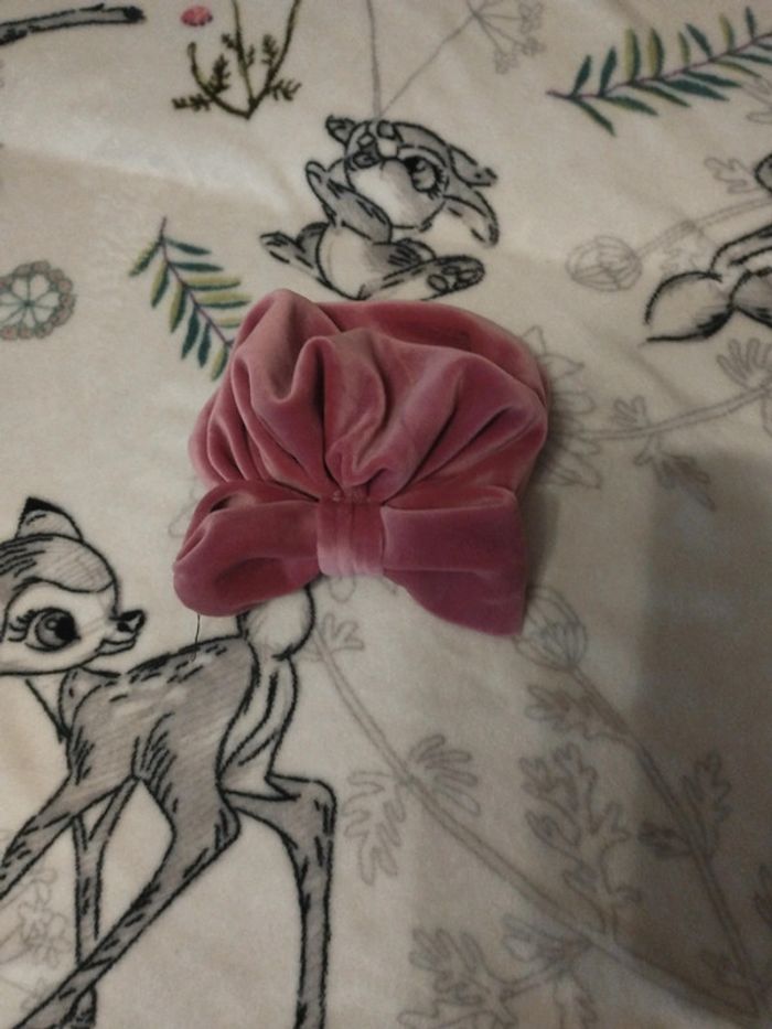 Chapeau fille rose velours