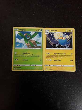 Tropius + Lanturn lot de 2cartes Pokémon neuves