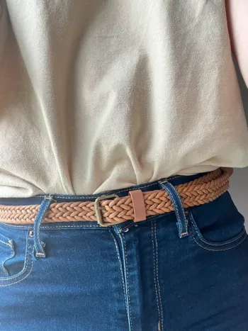 Ceinture marron tressé
