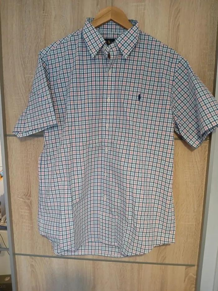 Chemise à carreaux rouge bleu et blanc L ralph lauren