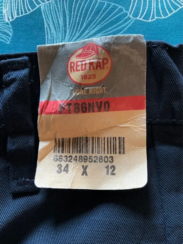 Short cargo bleu marine pour homme Red Kap taille W34 FR44 466 - photo numéro 3