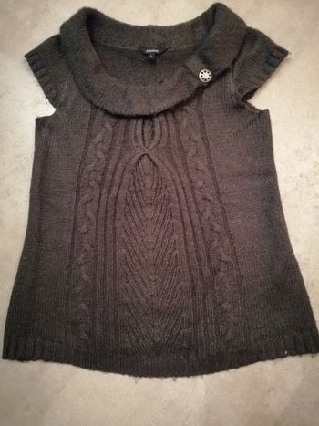Pull sans manches tunique marron Taille 2 Zamba