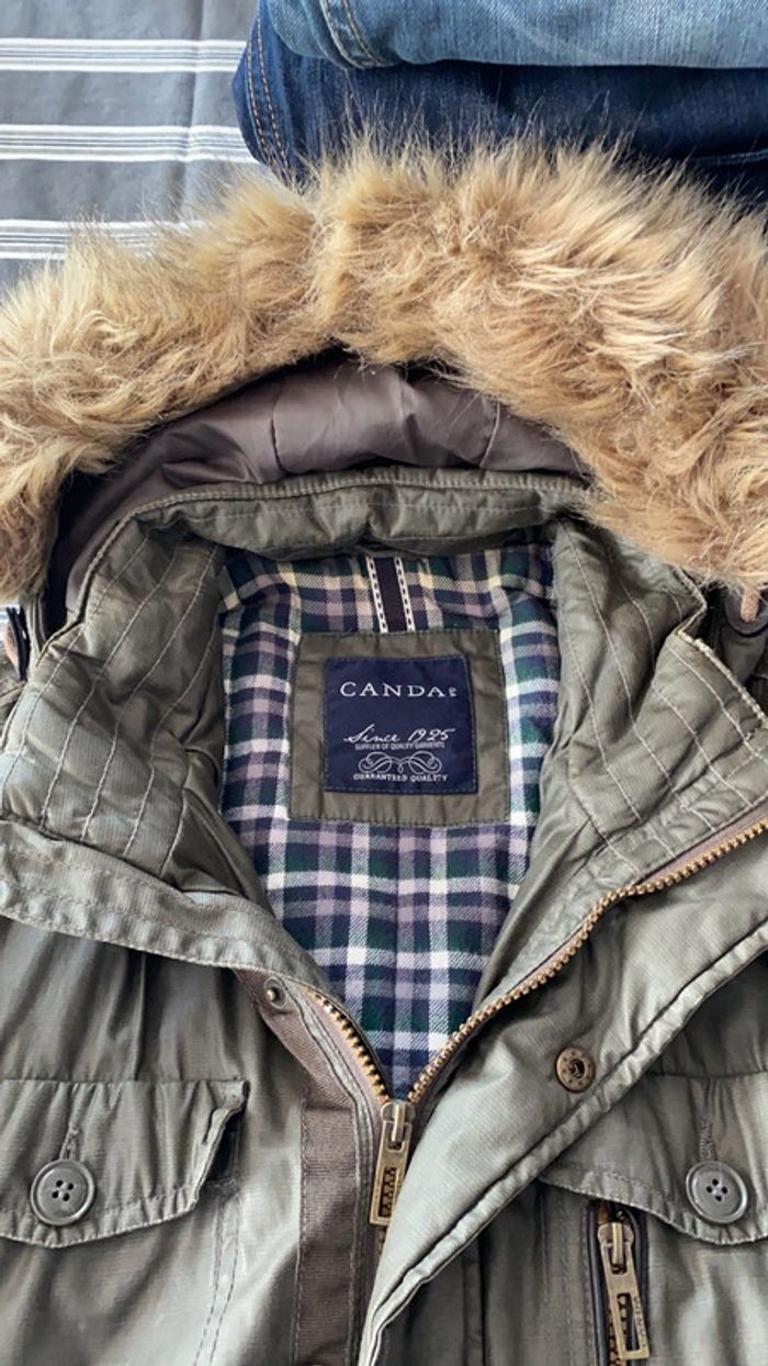 Parka kaki C&A capuche amovible M - photo numéro 4