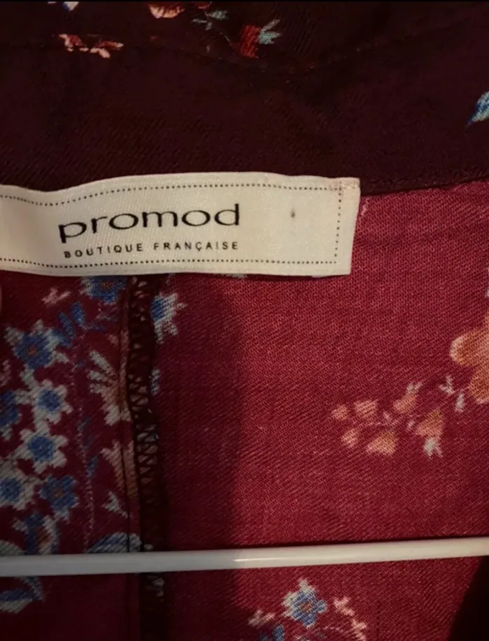 Robe Promod bordeaux fleurie – taille 34 – neuve - photo numéro 5