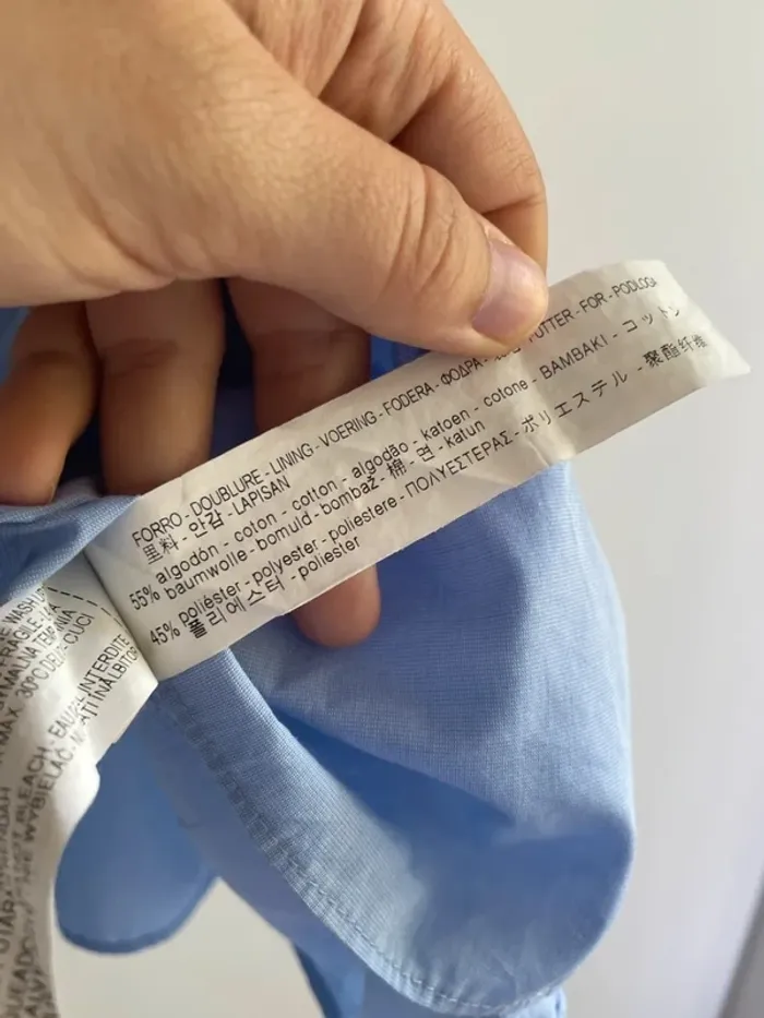 Blouse bleu clair épaules dénudées à volant Zara - photo numéro 3