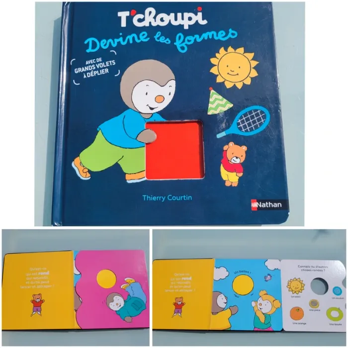 Très beau livre 🔵 T'choupi Devine les formes 🟥 avec volets à déplier