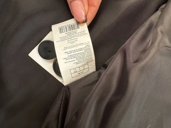 Manteau court laine à carreaux noir/gris - photo numéro 6