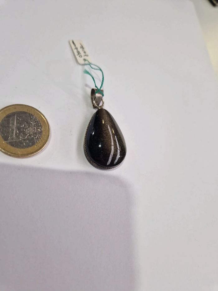 Pendentif obsidienne dorée Mexique - photo numéro 2