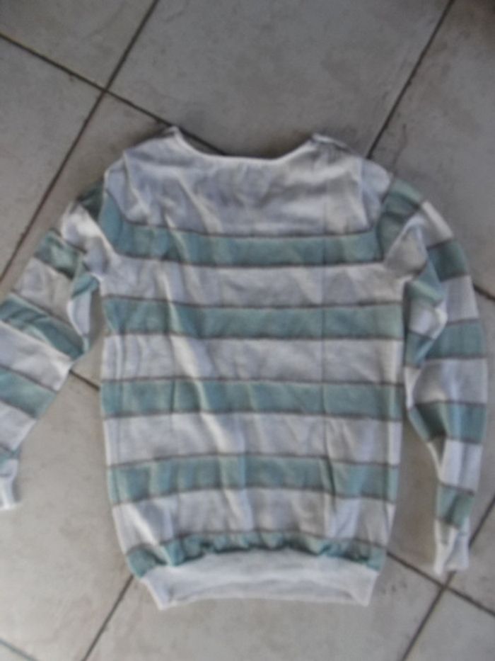 pull vert blanc rayures mango - photo numéro 4