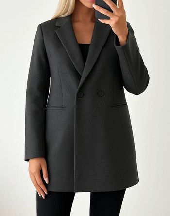 🩶 Manteau long gris anthracite à double boutonnage

Pimkie taille Xs.