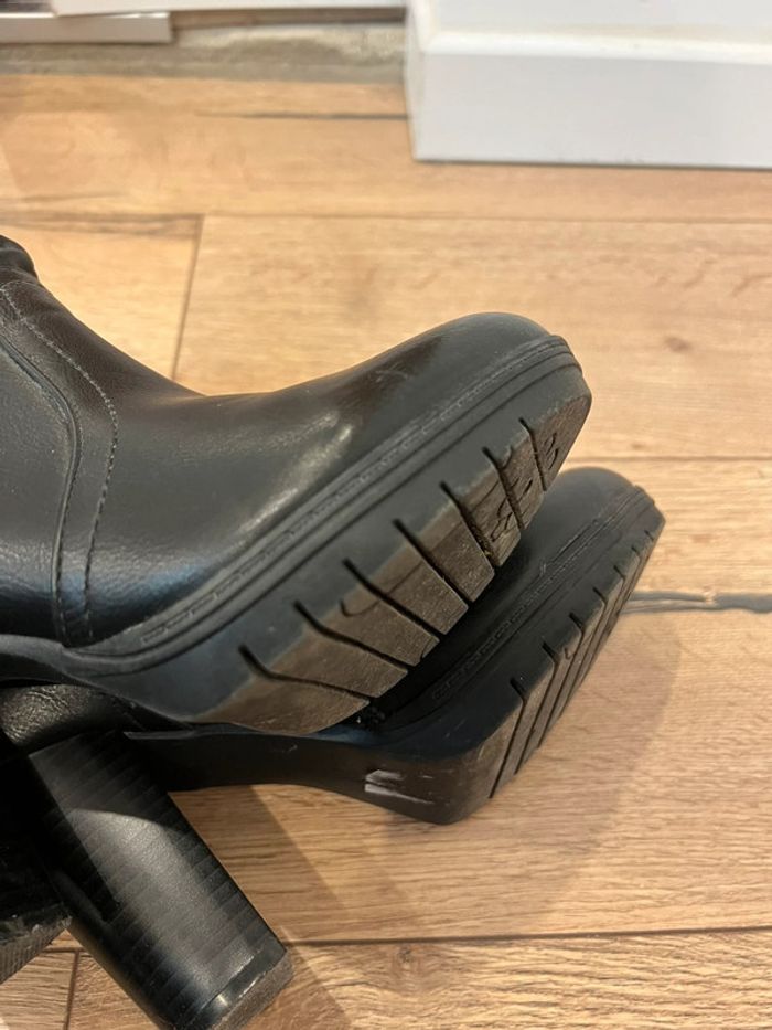 Paire de bottines noires simili cuir 37 - photo numéro 8