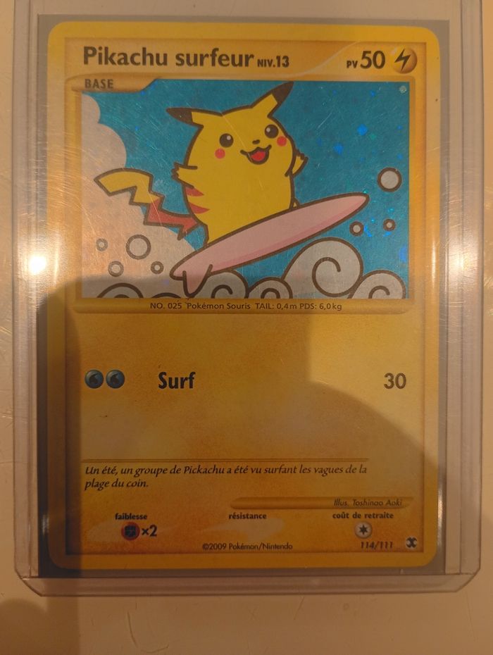 Carte Pokémon Pikachu surfeur 114111 Platine Rivaux Émergents