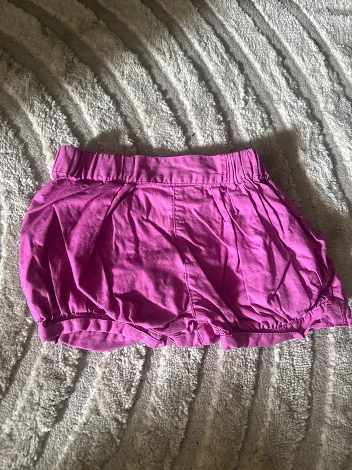 Minishort rose bébé fille - 6 mois - 100% coton