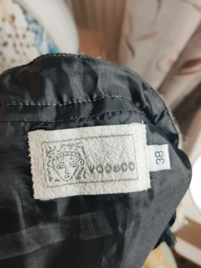 Jupe Voodoo grise à carreaux, 71% laine, détail poche, style urban chic - photo numéro 7