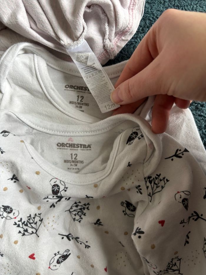 Lot de 3 bodys manches longues 12 mois 74 cm - photo numéro 8