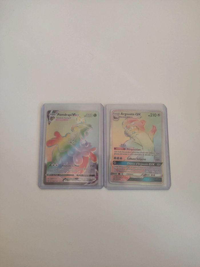 Lot carte pokémon pomdrapi Vmax rainbow argouste gx rainbow