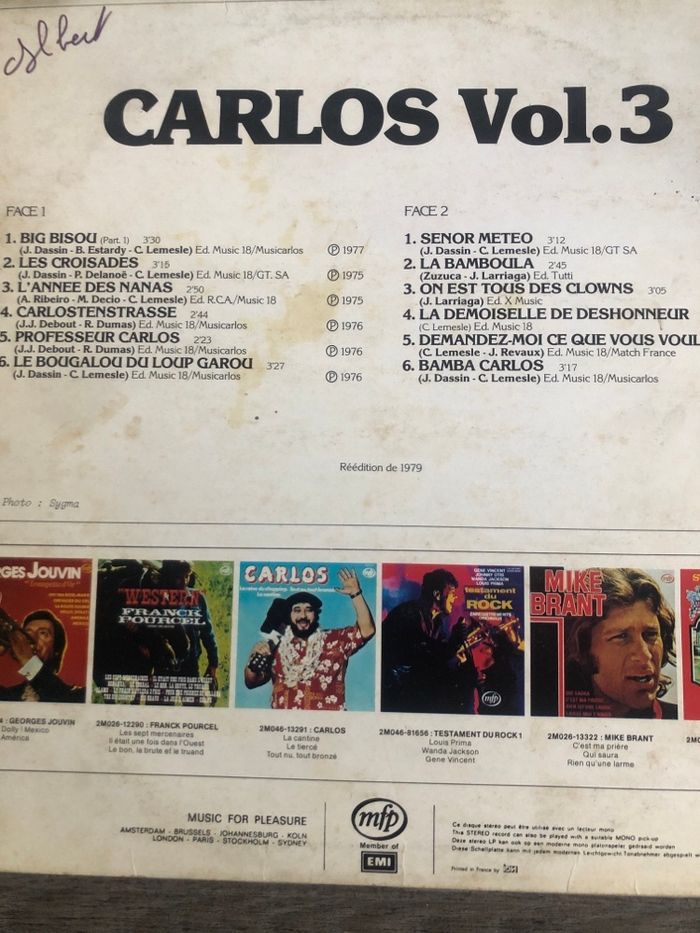 Vinyle 33t Carlos - photo numéro 2