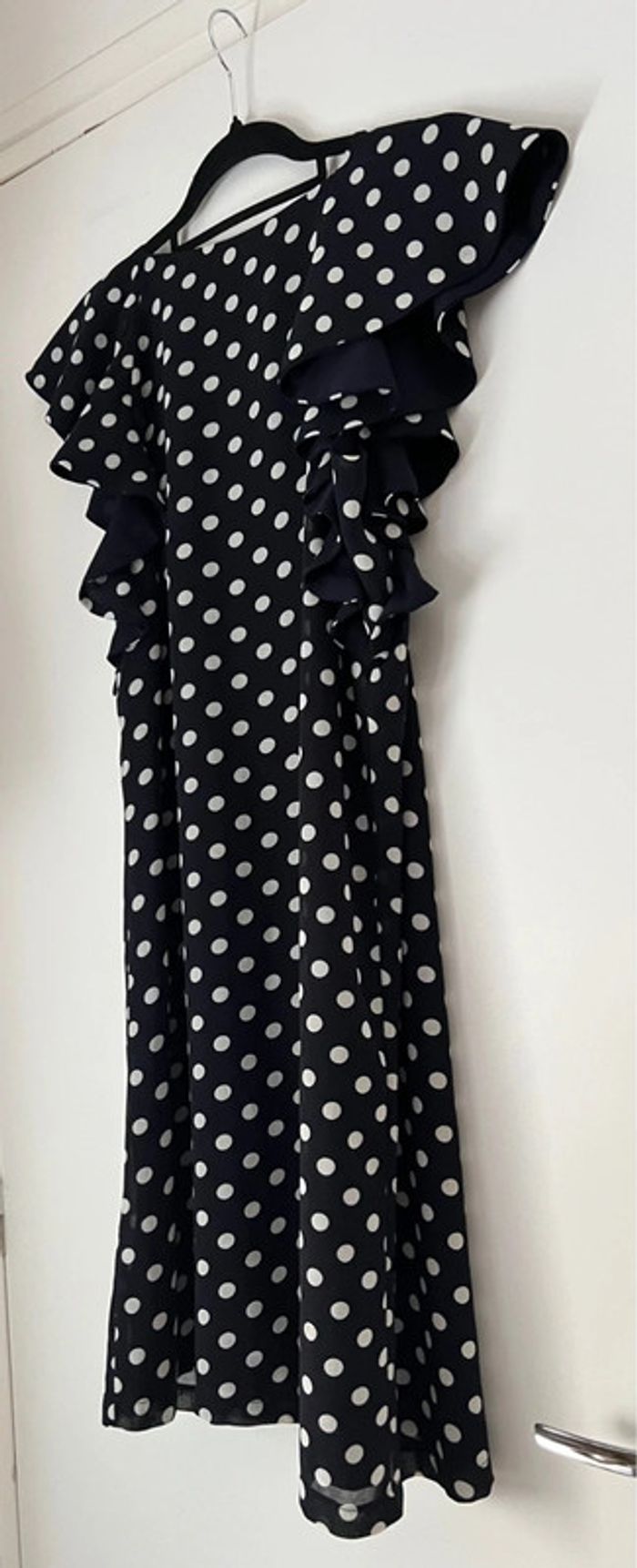 Robe droite imprimée pois avec volant Taille 36 - photo numéro 8