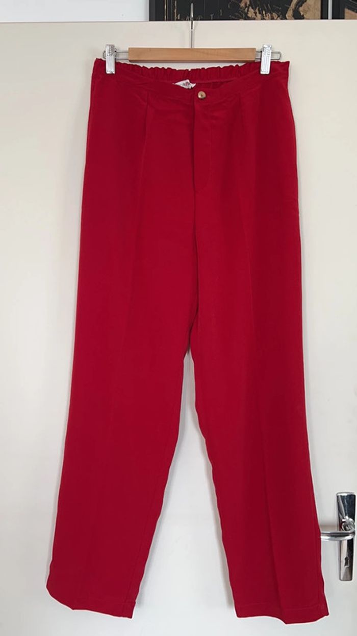 Pantalon droit rouge