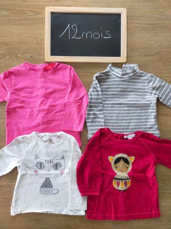 T shirts fille manches longues taille 12mois