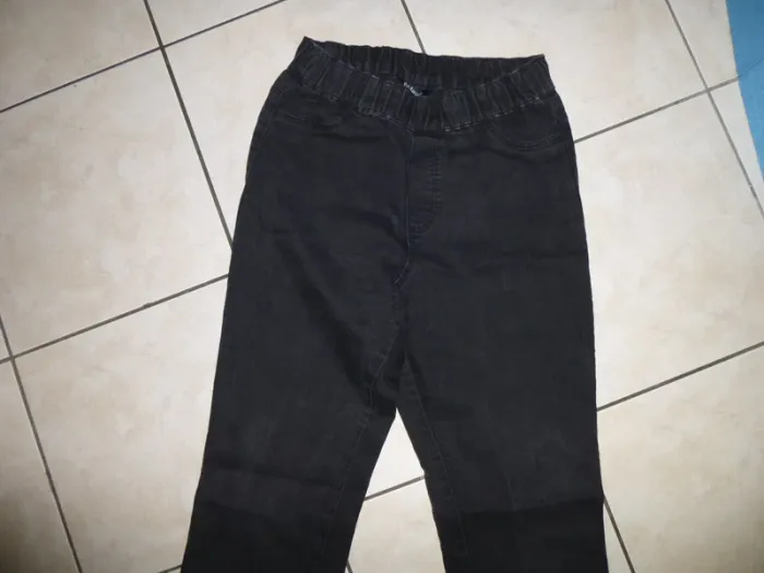 pantalon noir taille haute élastique MS mode taille 40 - photo numéro 2