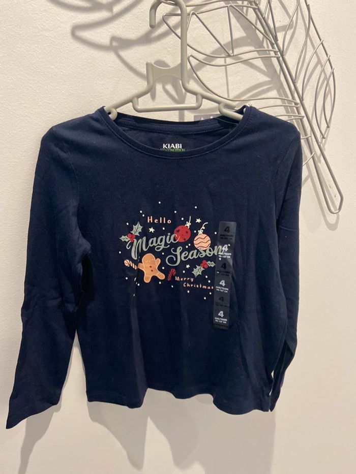 Neuf etiquette t shirt manche longue noel kiabi fille
