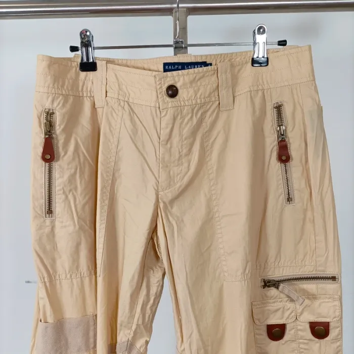 Pantalon cargo beige Ralph Lauren 100% coton - Taille 6 - Style utilitaire avec poches A593 - photo numéro 2