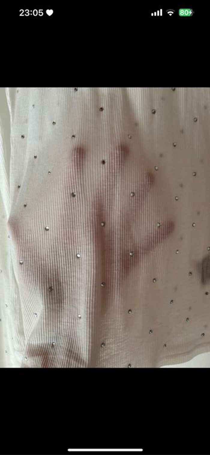 Haut blanc transparent à strass H&M – Taille M – Neuf sans étiquette – Jamais porté - photo numéro 2