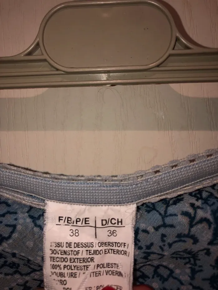 jupe mi longue bleu a motif fleuris - photo numéro 3