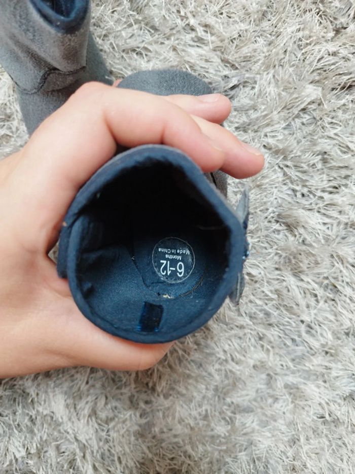 Bottines bébé fille 12 mois couleur bleu et paillettes - photo numéro 5