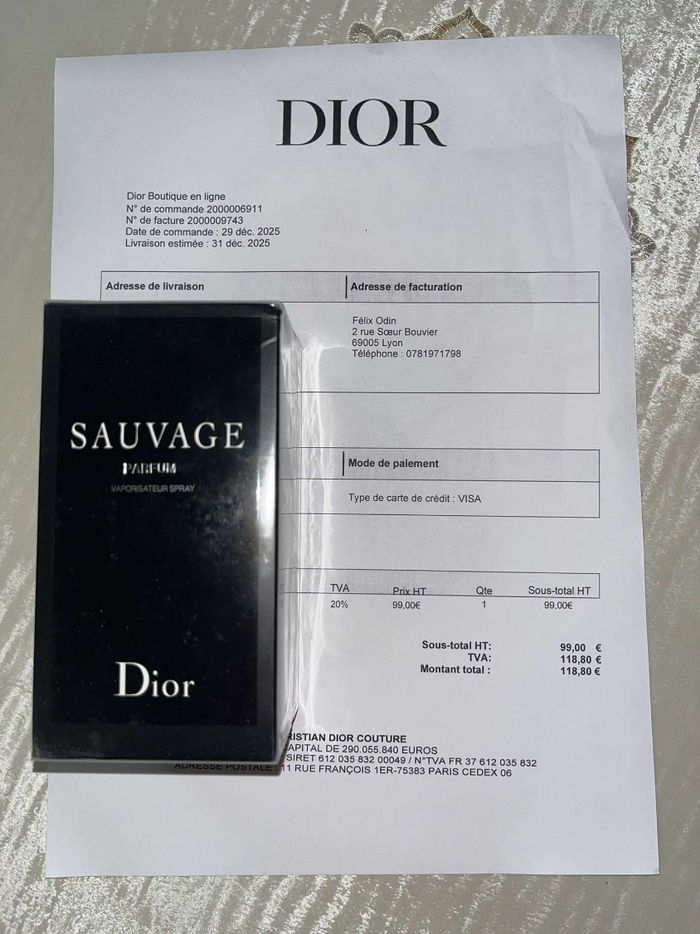 Parfum Dior Sauvage 100mL